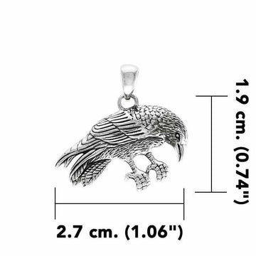 Crow Sterling Silver Pendant by Ted Andrews TPD3987